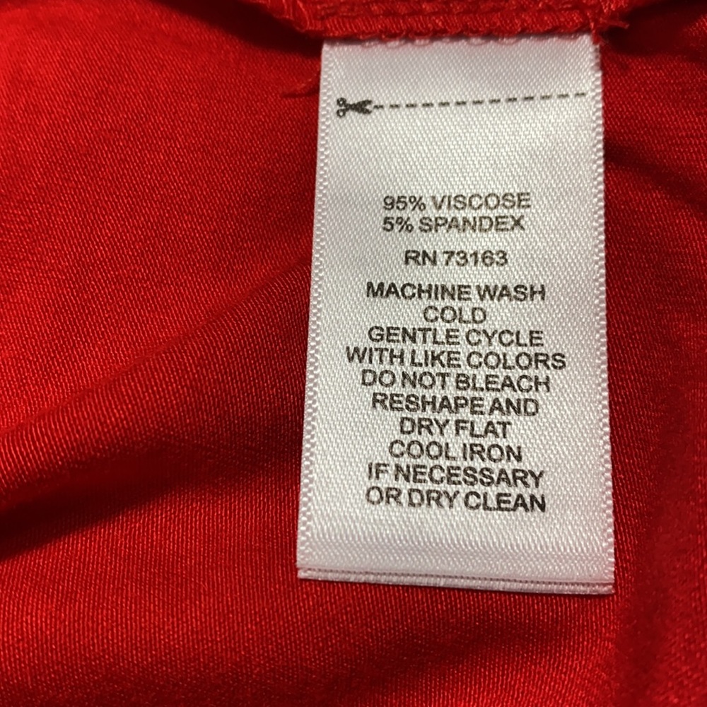 Spense Red Short Sleeve V-Neck A-Line Mini Dress S - Picture 7 of 7